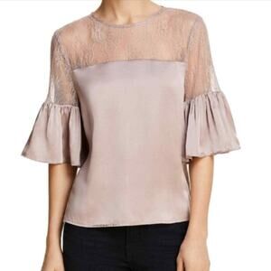 CAMI NYC The Shauna 100% Silk Lace Blouse Oyster Purple NWT Sz Small